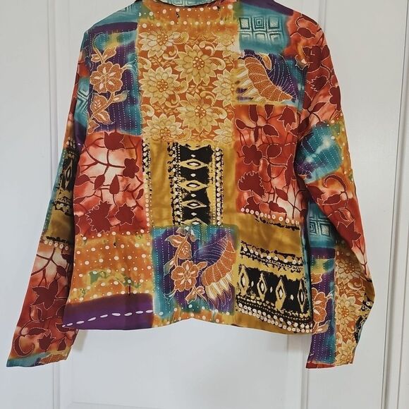 COLDWATER CREEK Dressy Autumn Blazer Button Up Beads/Sequin Floral Sz. Med Fall‎ - Picture 5 of 9